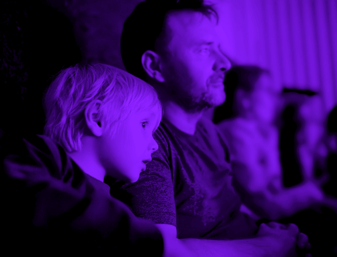 Kid and Dad Watching Hamners